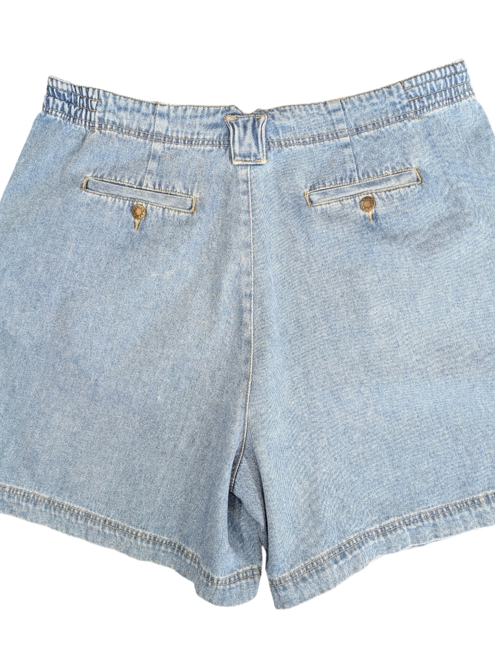 Vintage Silhouettes High Waist, Pleated, Cotton Denim, Baggy Shorts. Size 20. - Picture 9 of 13